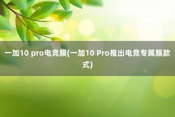 一加10 pro电竞膜(一加10 Pro推出电竞专属膜款式)