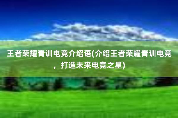 王者荣耀青训电竞介绍语(介绍王者荣耀青训电竞，打造未来电竞之星)