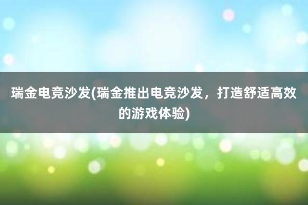 瑞金电竞沙发(瑞金推出电竞沙发，打造舒适高效的游戏体验)