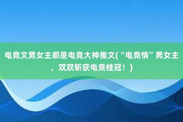 电竞文男女主都是电竞大神推文(“电竞情”男女主，双双斩获电竞桂冠！)