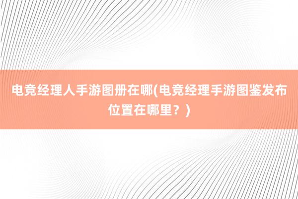 电竞经理人手游图册在哪(电竞经理手游图鉴发布位置在哪里？)