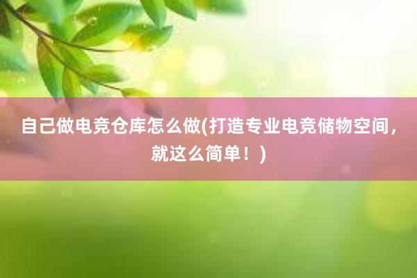 自己做电竞仓库怎么做(打造专业电竞储物空间，就这么简单！)