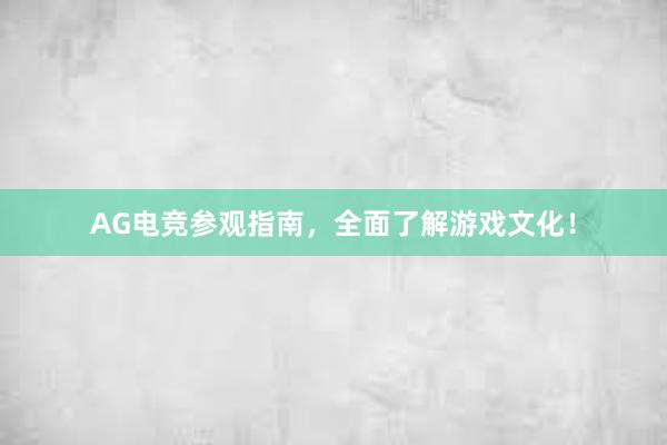 AG电竞参观指南，全面了解游戏文化！