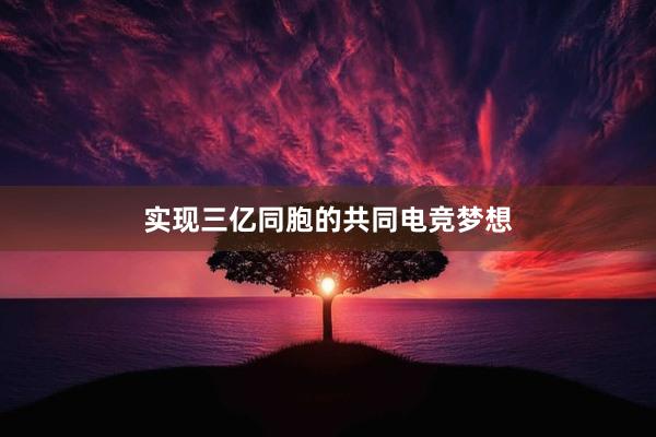 实现三亿同胞的共同电竞梦想