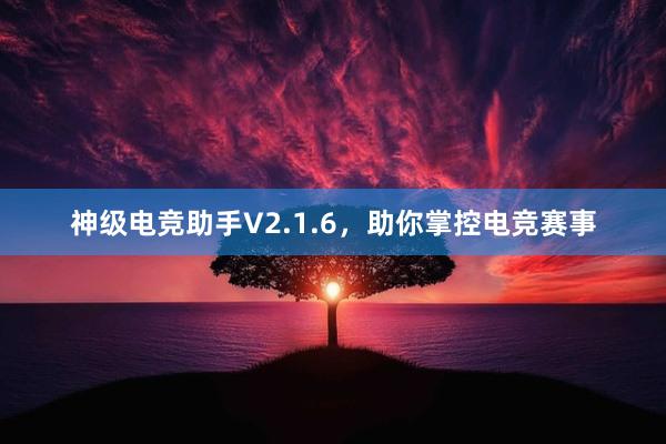 神级电竞助手V2.1.6，助你掌控电竞赛事