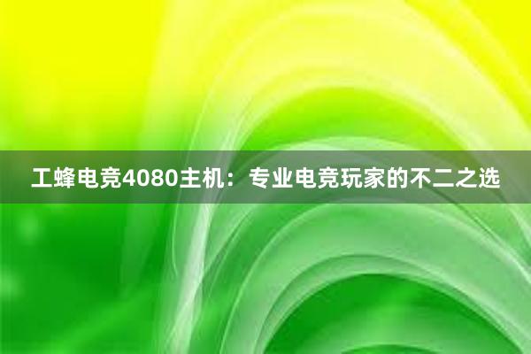 工蜂电竞4080主机：专业电竞玩家的不二之选