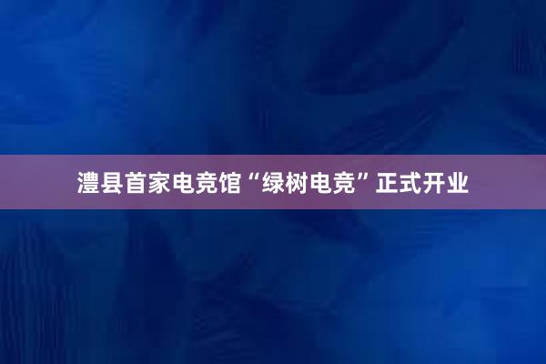 澧县首家电竞馆“绿树电竞”正式开业