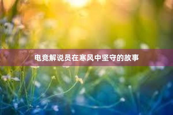 电竞解说员在寒风中坚守的故事