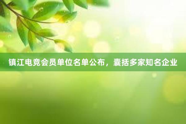 镇江电竞会员单位名单公布，囊括多家知名企业